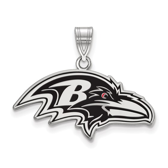 Sterling Silver Baltimore Ravens Large Enamel Pendant Sterling Silver Baltimore Ravens Large Enamel Pendant